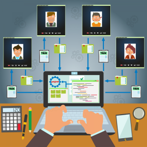 person managing a remote workgroup